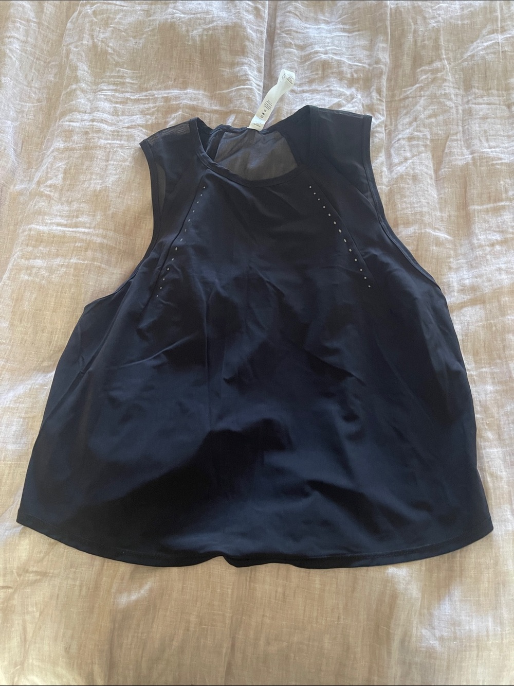 lululemon athletica Black Sleeveless Workout Tank with Mesh Yoke